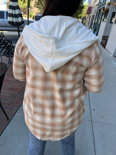 Hooded Taupe Flannel