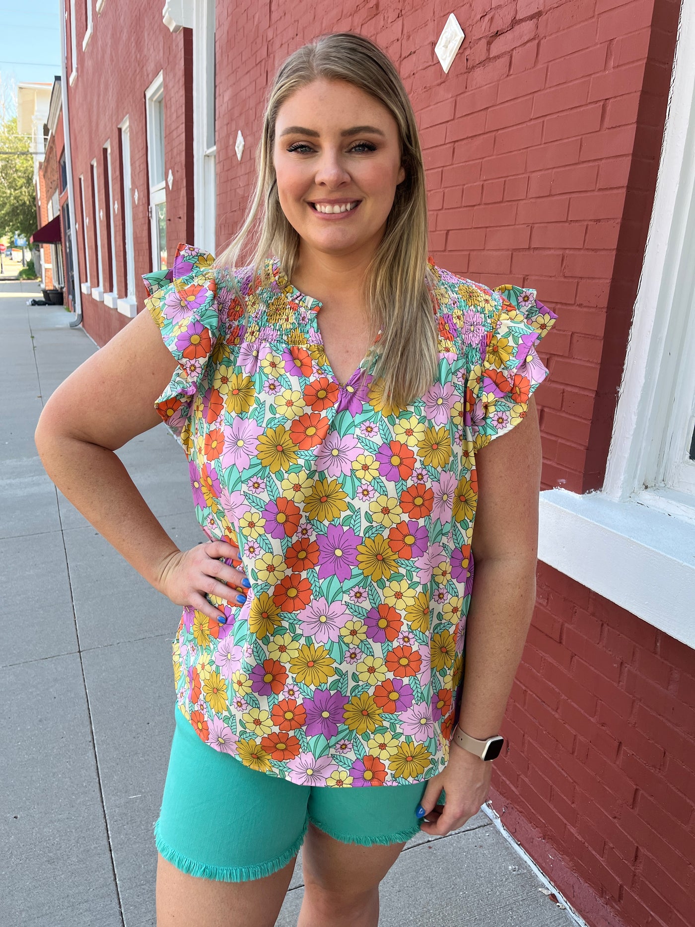 Retro Floral Blouse