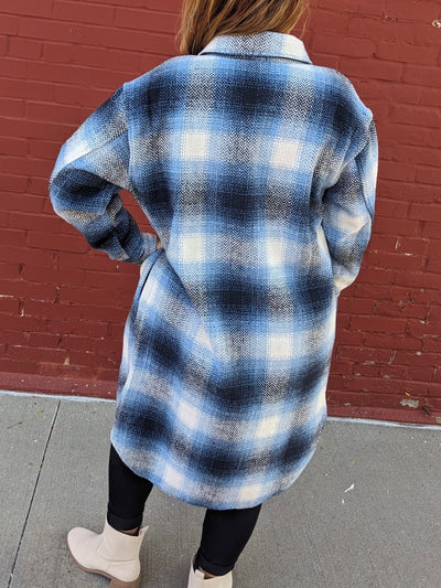 Blue Plaid Shacket