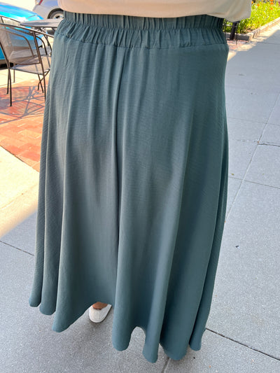 Dusty Teal Midi Skirt