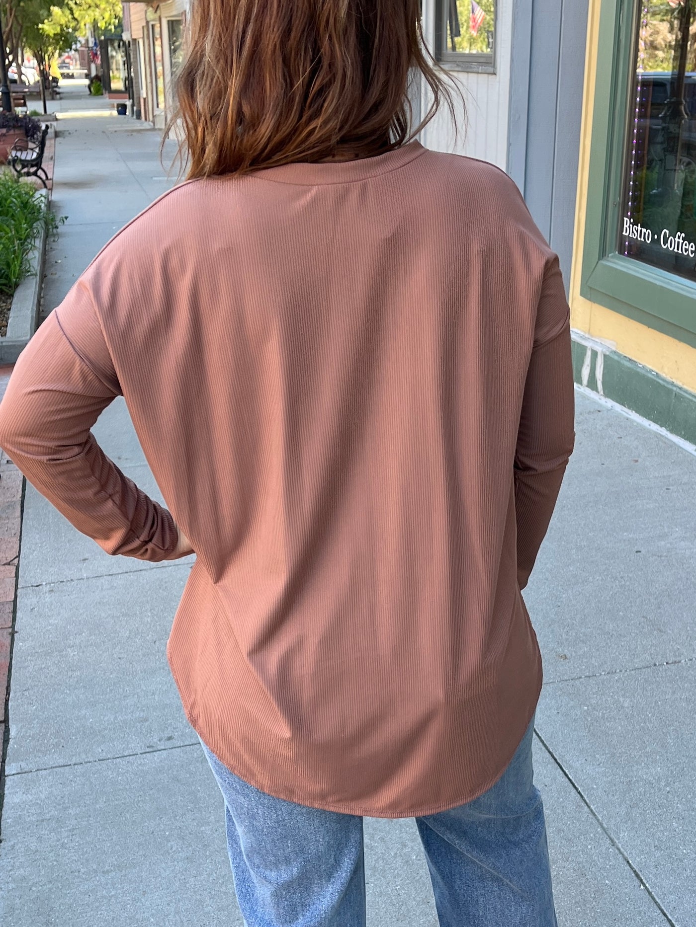 Mocha Ribbed Long Sleeve