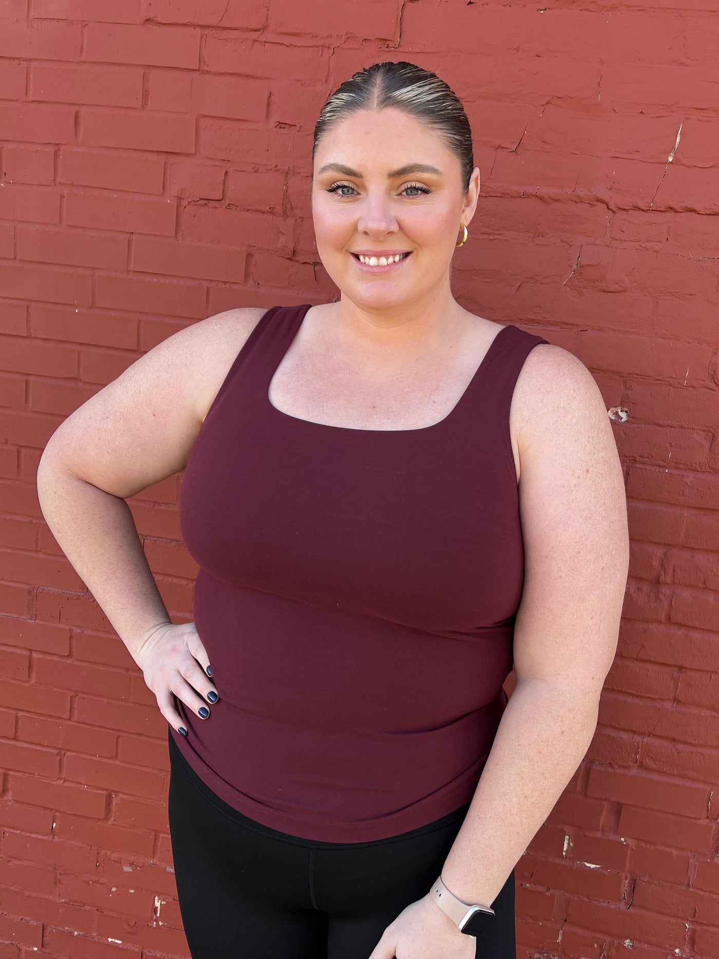 Squared Layer Tank - Red Merlot