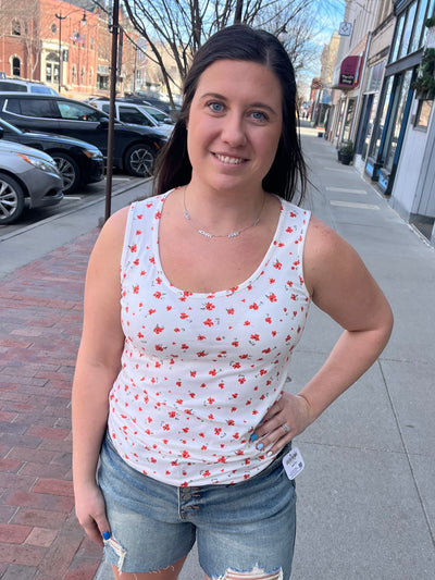 Ivory Floral Lux Tank