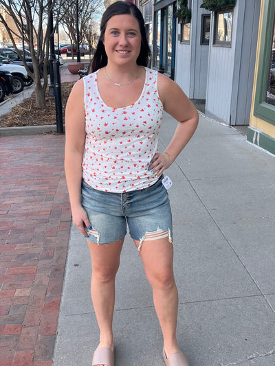 Ivory Floral Lux Tank