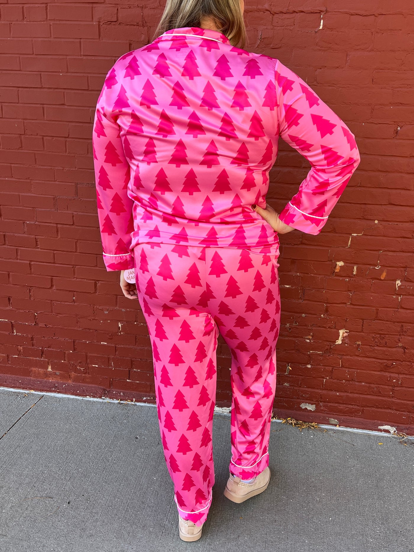 A Pink Christmas Satin Pajamas