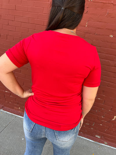 Sophie Pocket Tee - Red