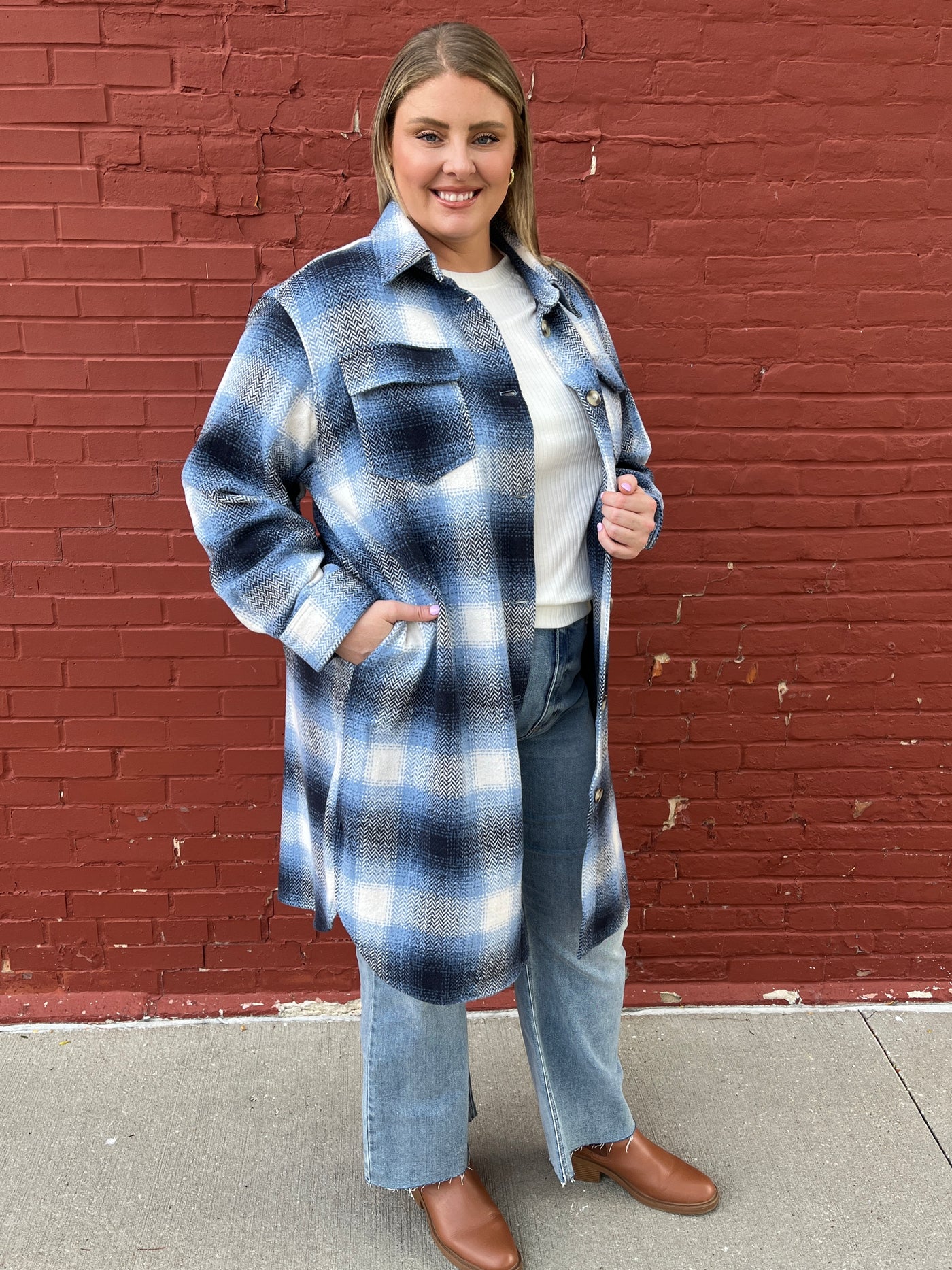 Blue Plaid Shacket