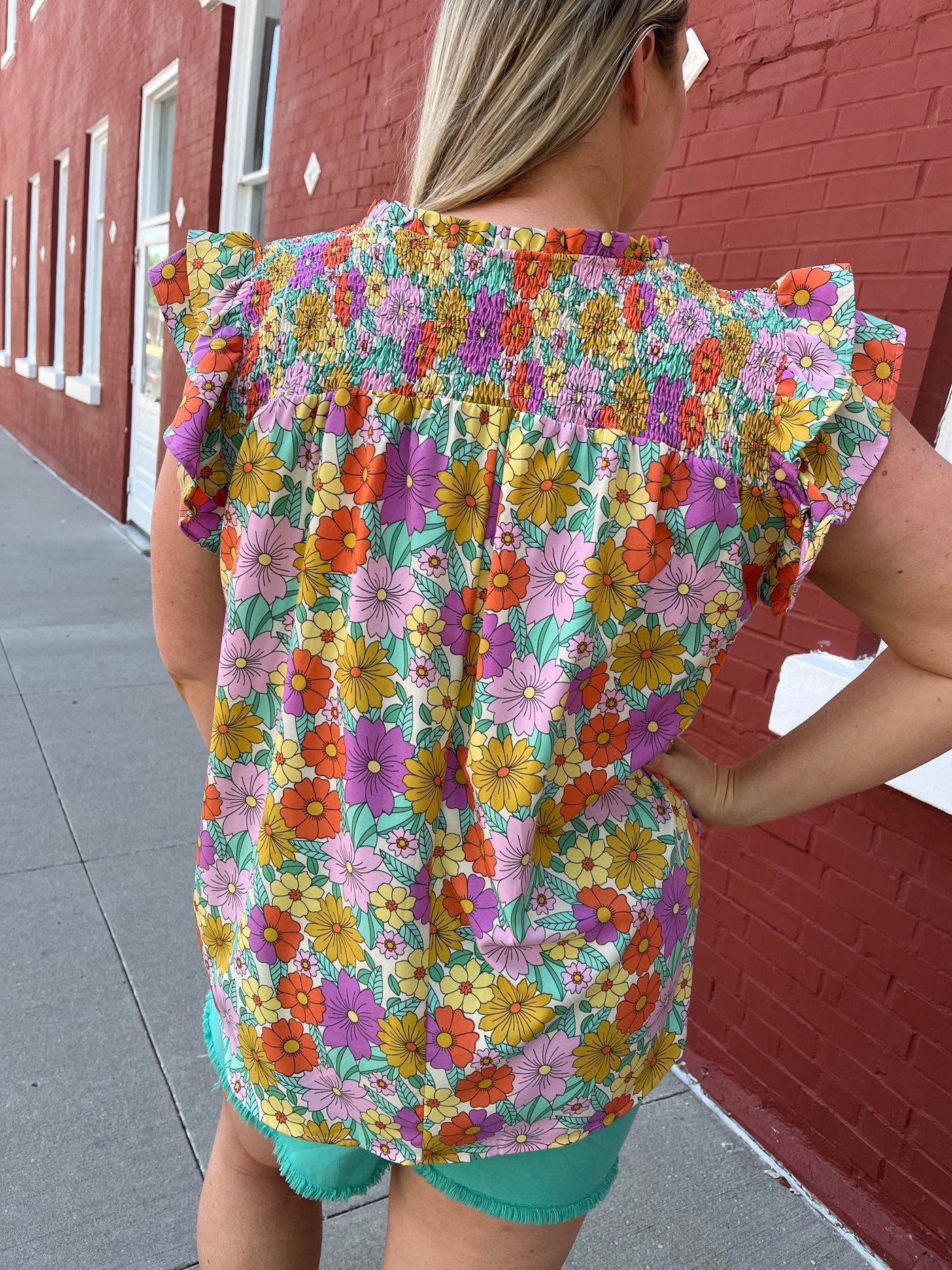 Retro Floral Blouse