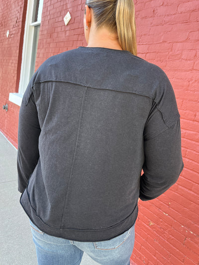 Black Henley Long Sleeve