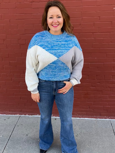 Multi Tone Blue Sweater