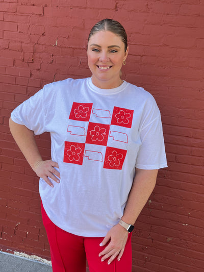 Nebraska Retro Flower Tee