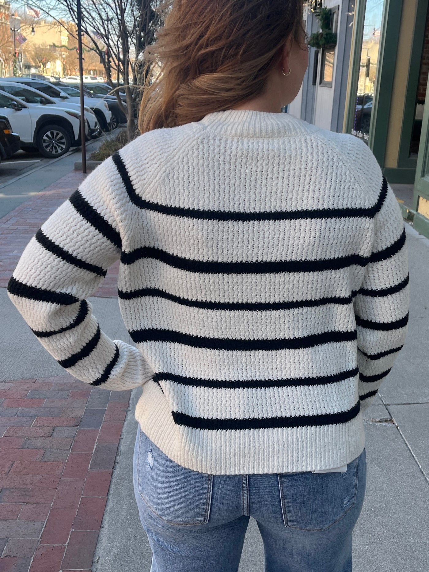 Ivory & Black Stripe Sweater