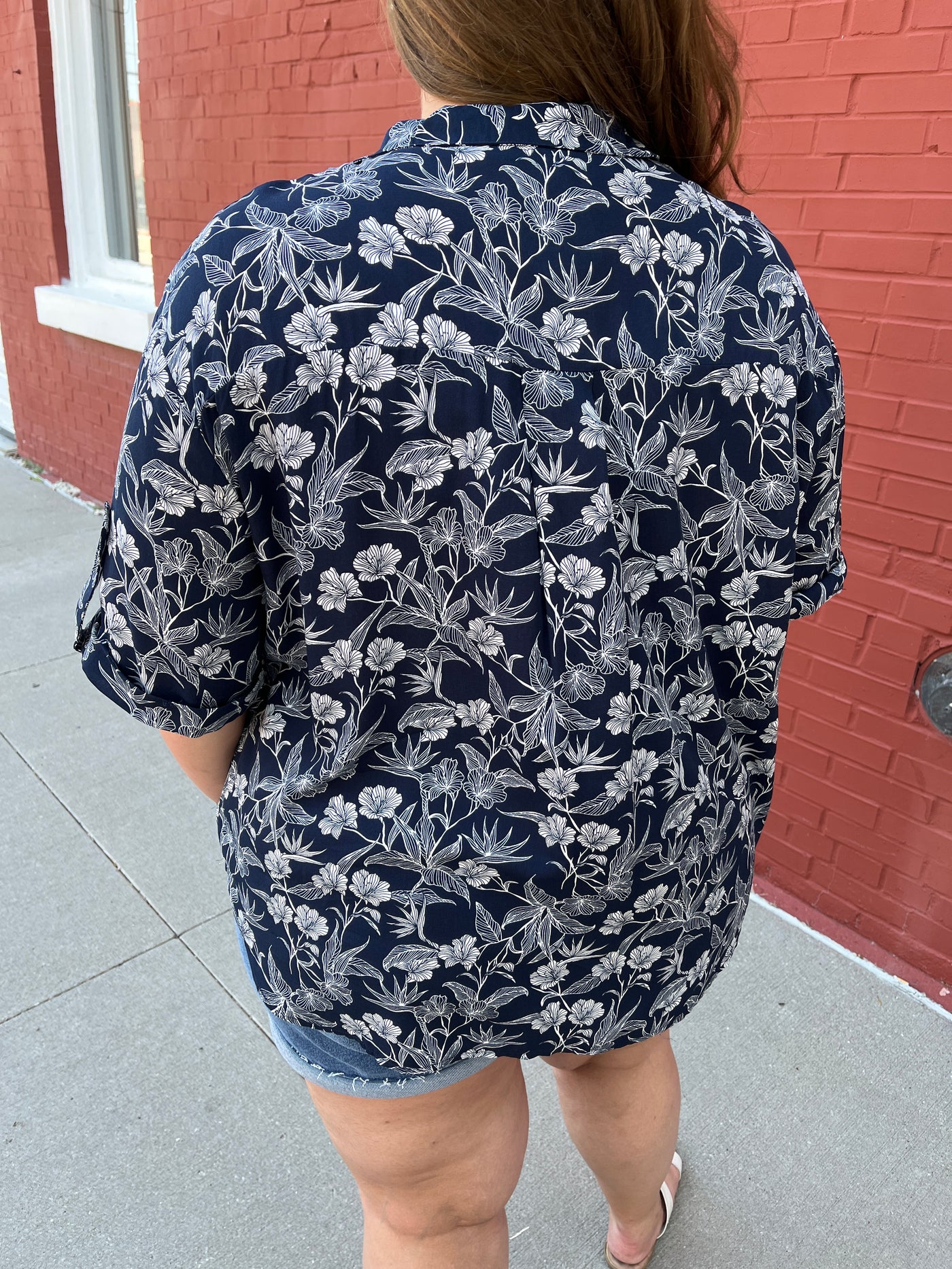 Floral Button Front Blouse