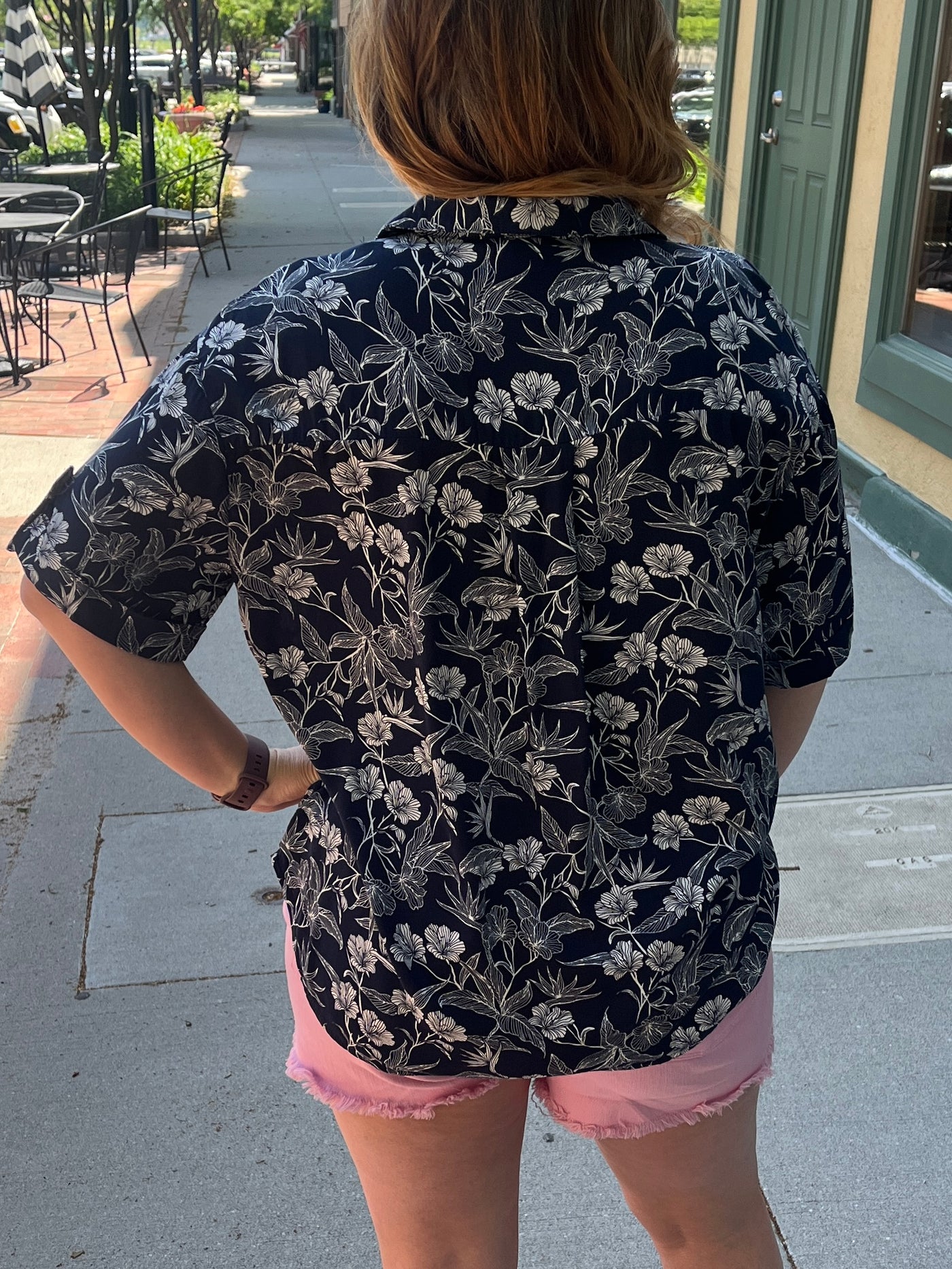 Floral Button Front Blouse