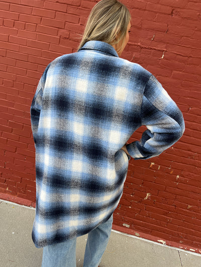 Blue Plaid Shacket