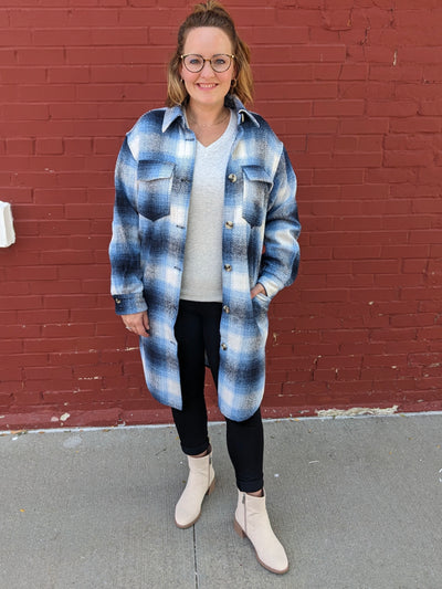 Blue Plaid Shacket