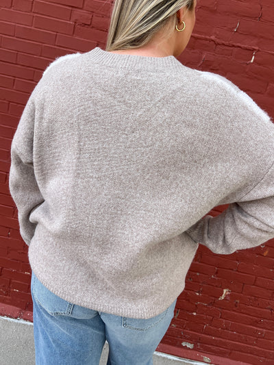 Taupe Checkered Cardigan