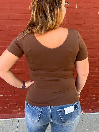 Reversible Short Sleeve Layer - Coffee