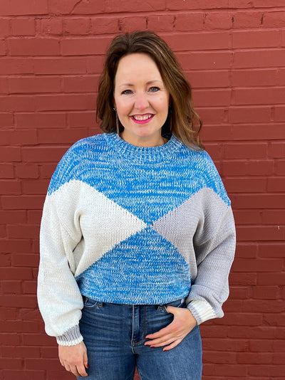 Multi Tone Blue Sweater