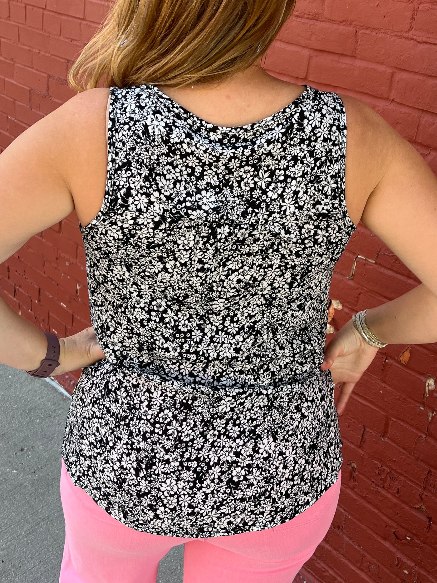 Black Floral Tank