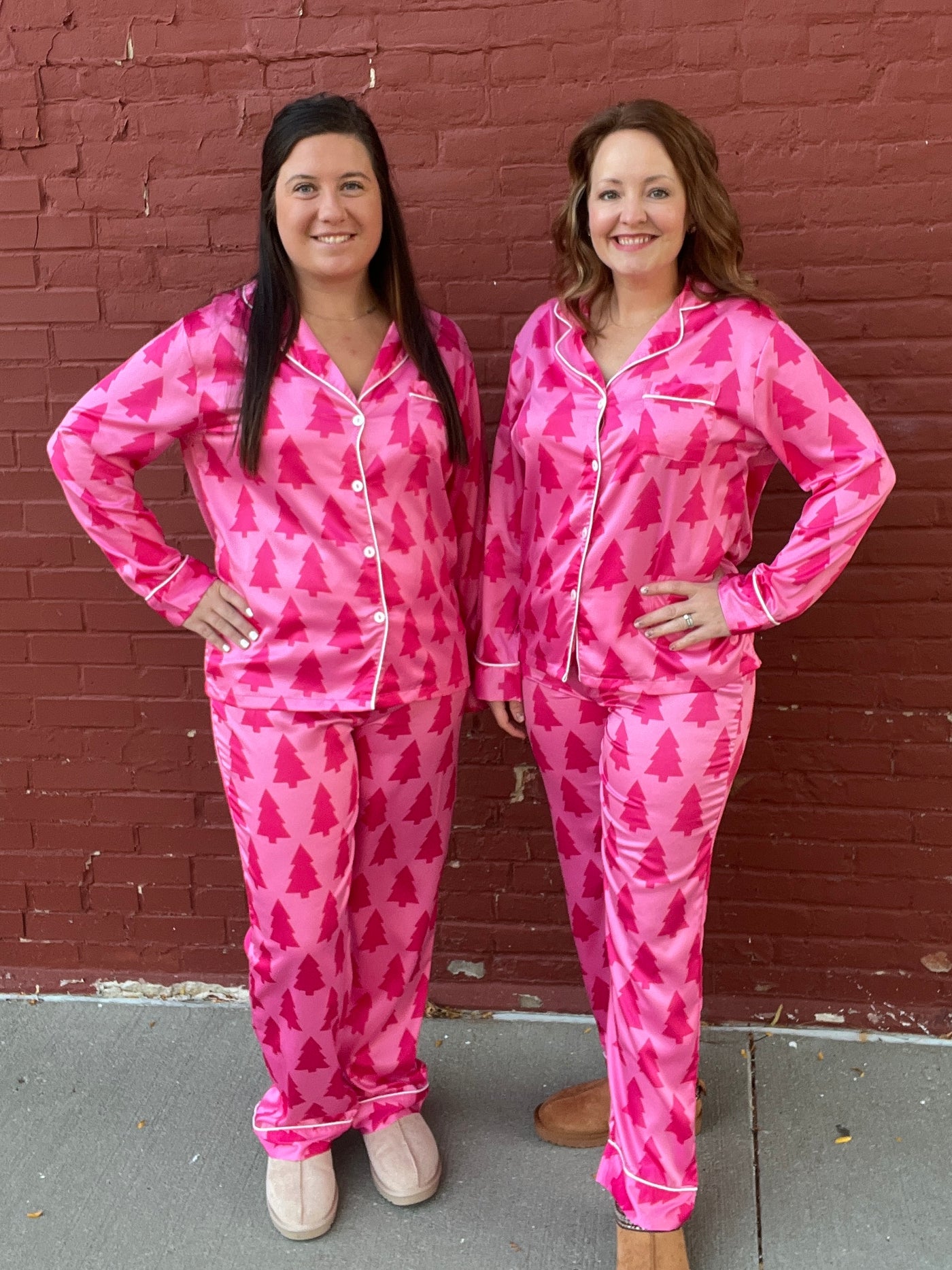 A Pink Christmas Satin Pajamas