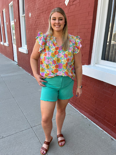 Retro Floral Blouse