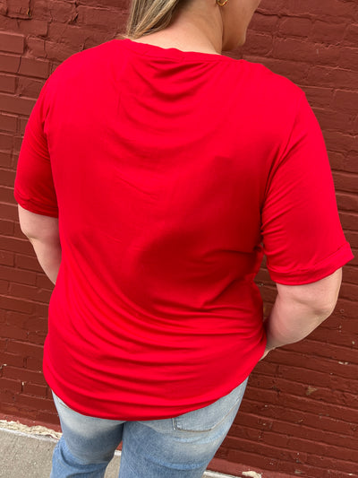 Sophie Pocket Tee - Red