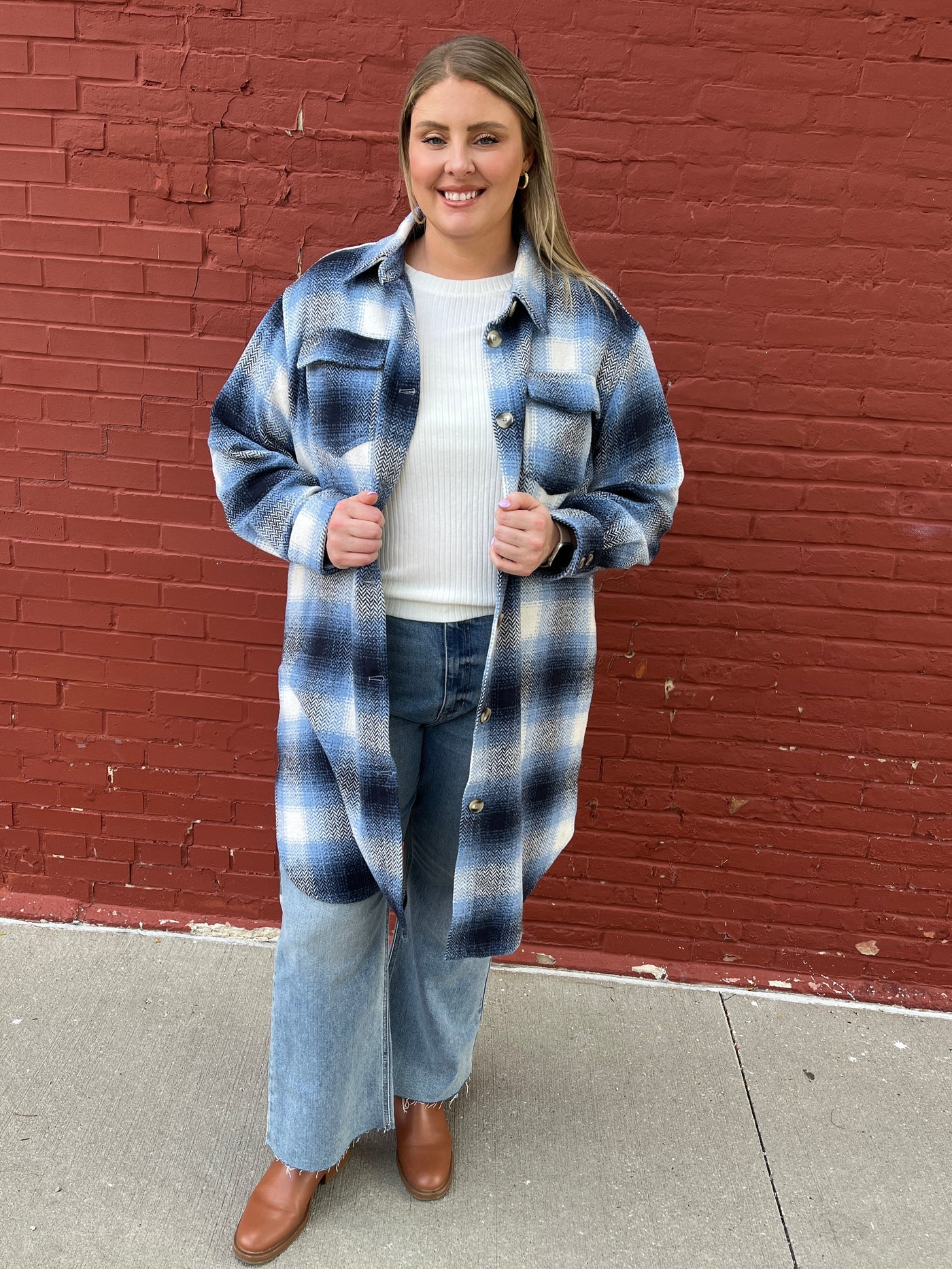 Blue Plaid Shacket