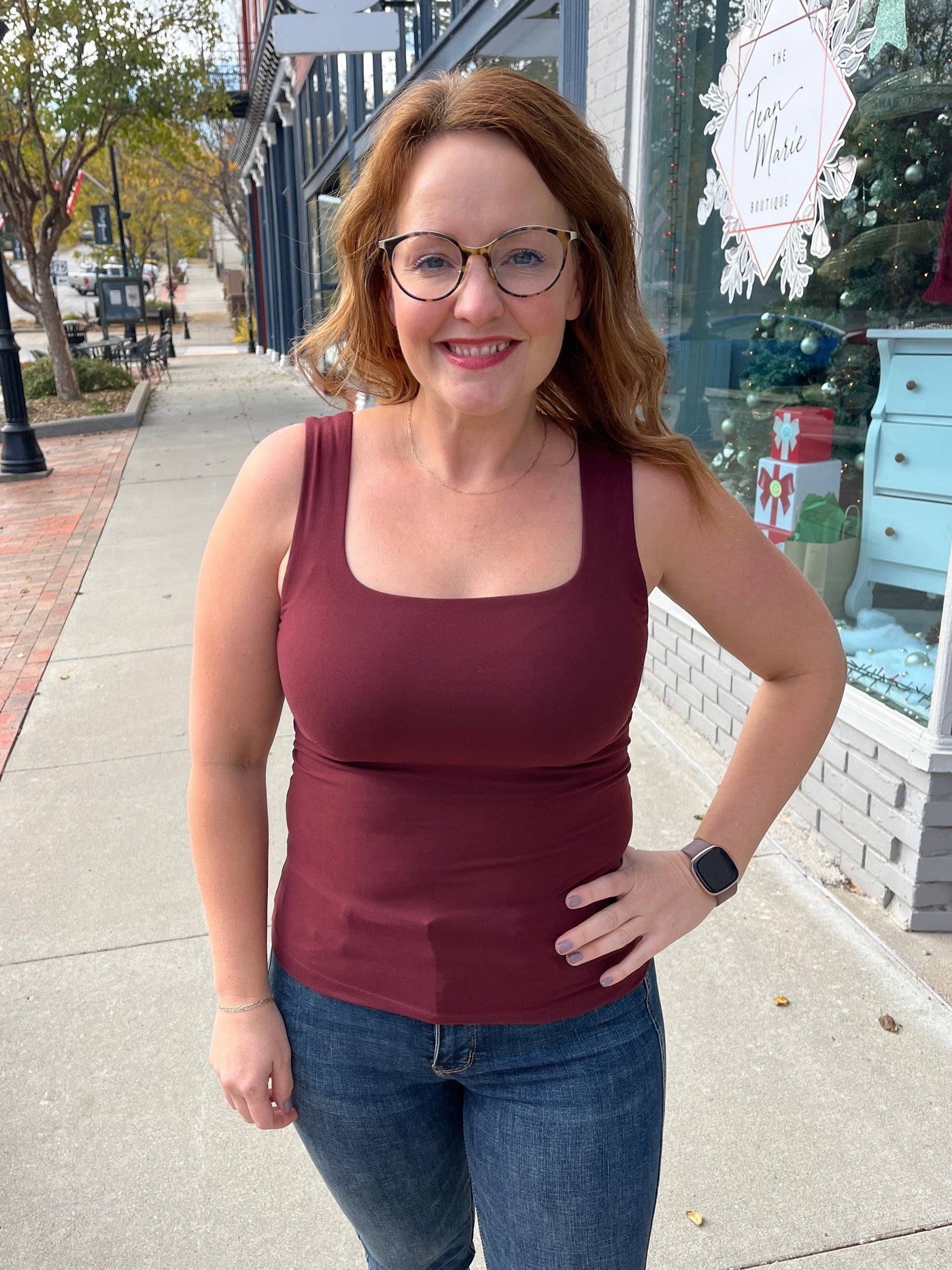 Squared Layer Tank - Red Merlot