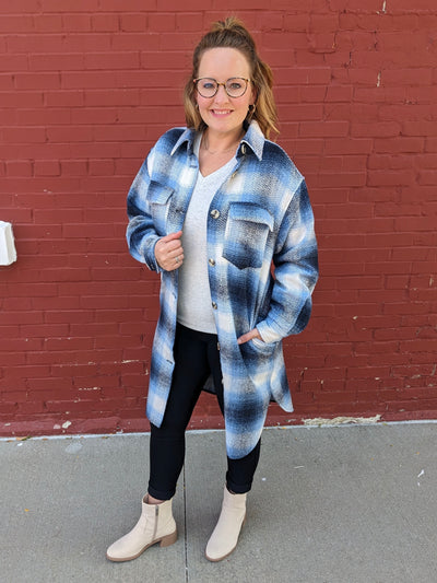 Blue Plaid Shacket