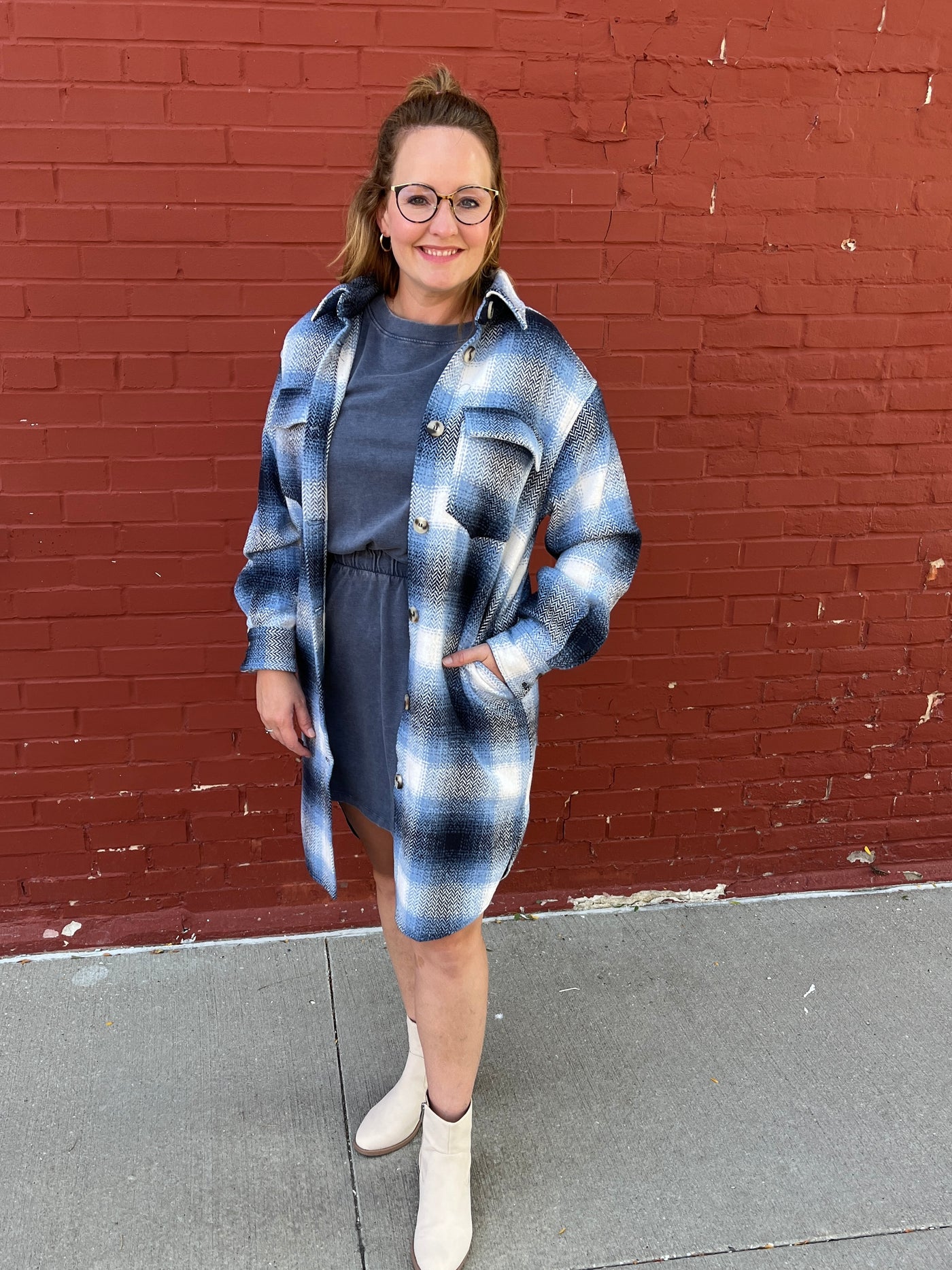 Blue Plaid Shacket