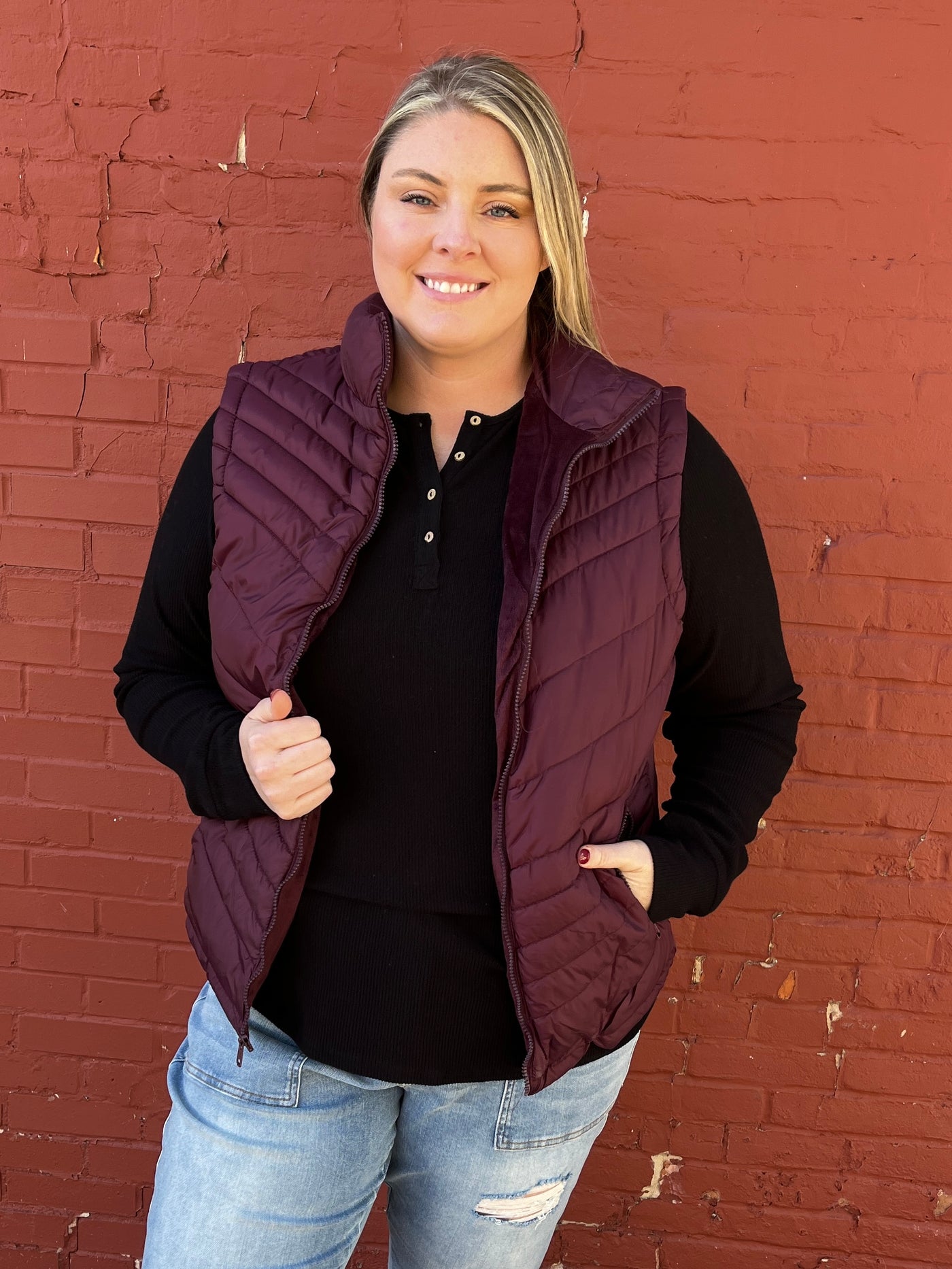 Burgundy Winter Vest