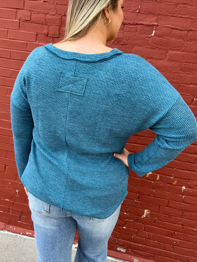 Dusty Teal Henley