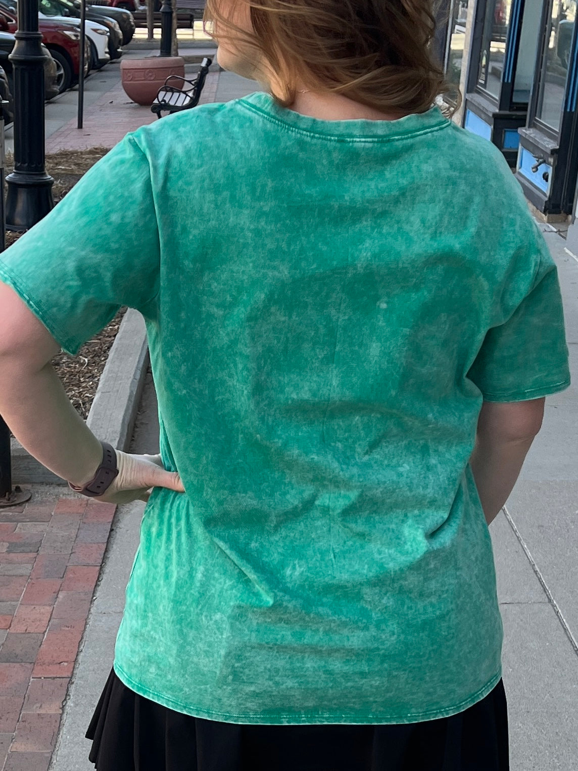 Washed Green Wildflower Tee