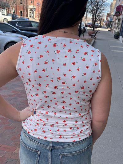 Ivory Floral Lux Tank