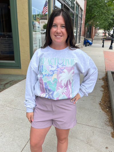 Crinkle Woven Shorts - Lavender