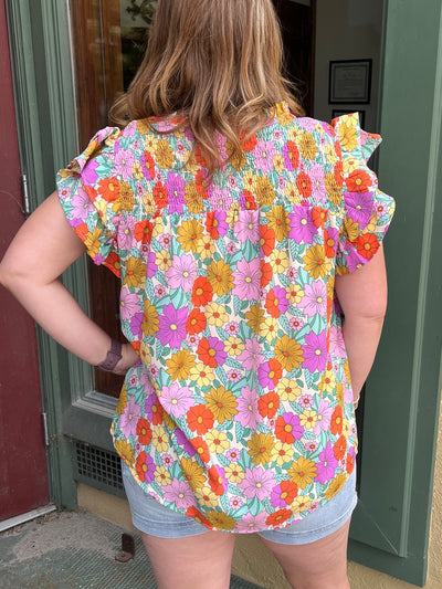 Retro Floral Blouse