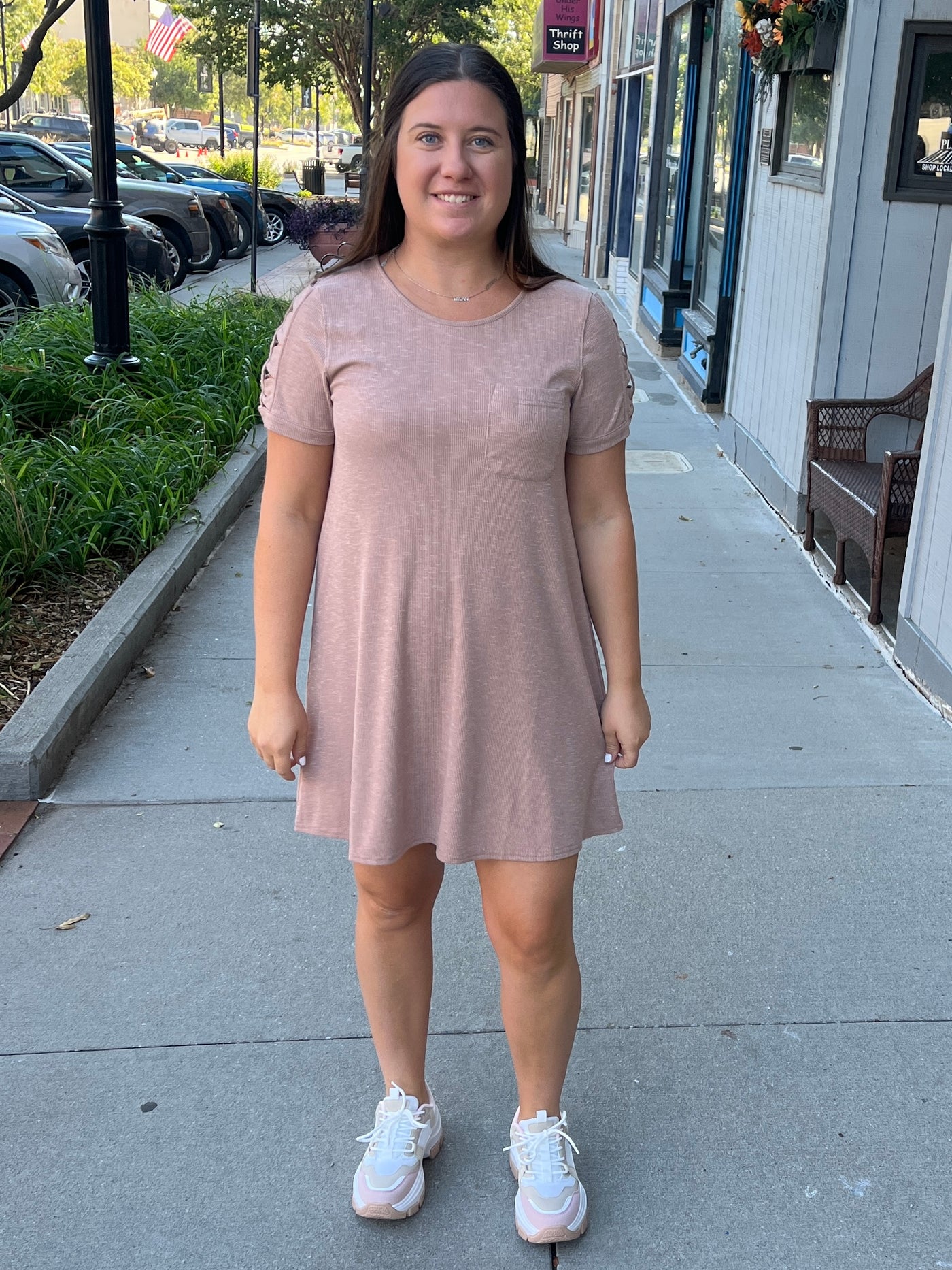 Taupe T-Shirt Dress