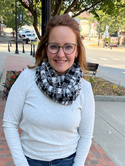 Black Plaid Infinity Scarf