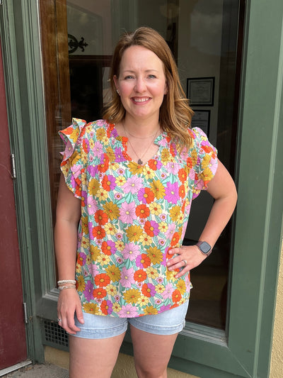 Retro Floral Blouse