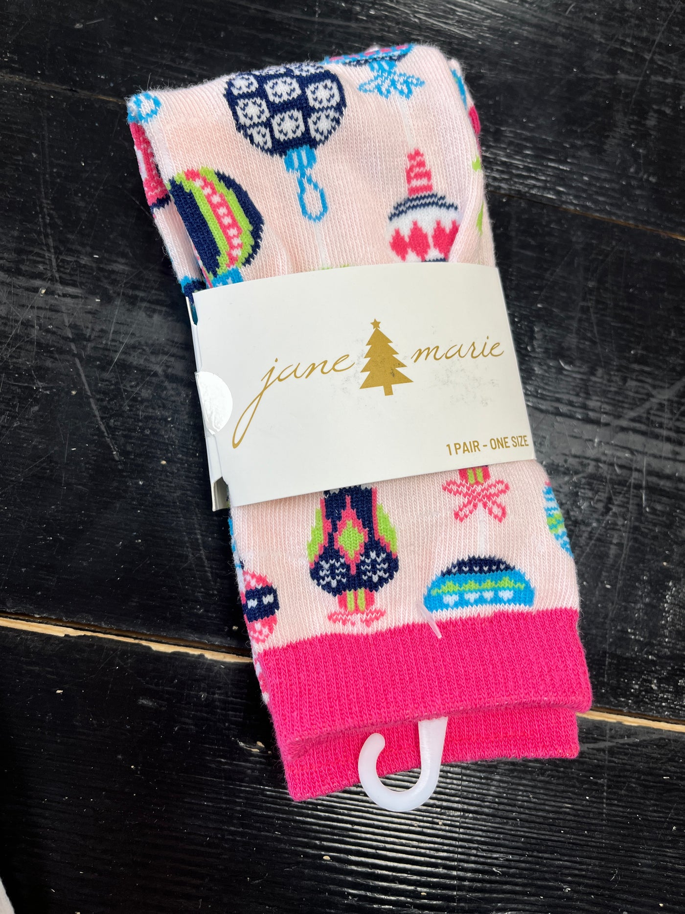 Pink Ornaments Christmas Socks