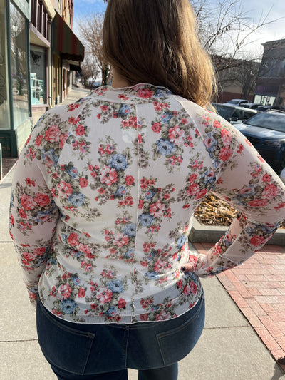 Mesh Floral Long Sleeve