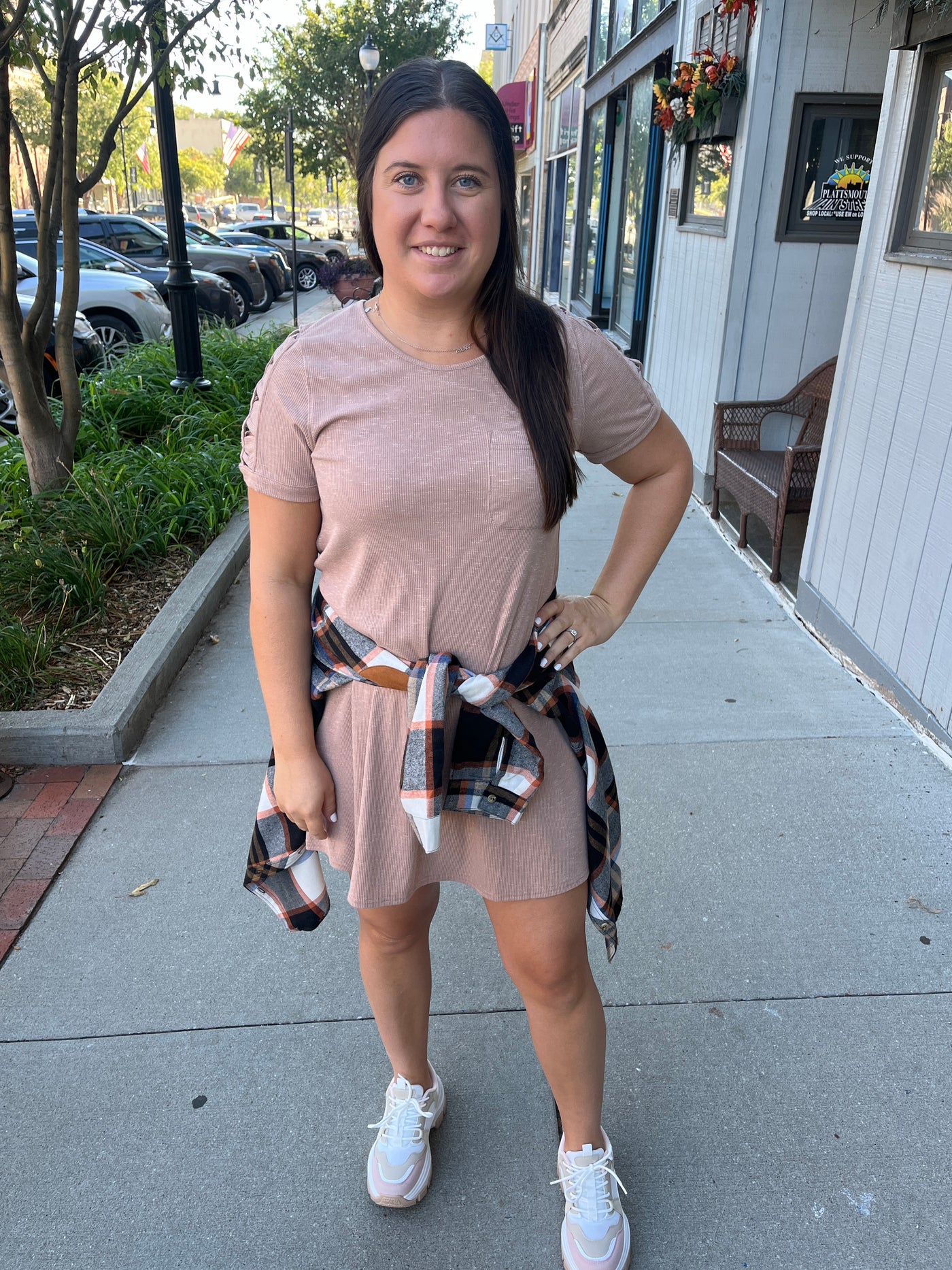 Taupe T-Shirt Dress