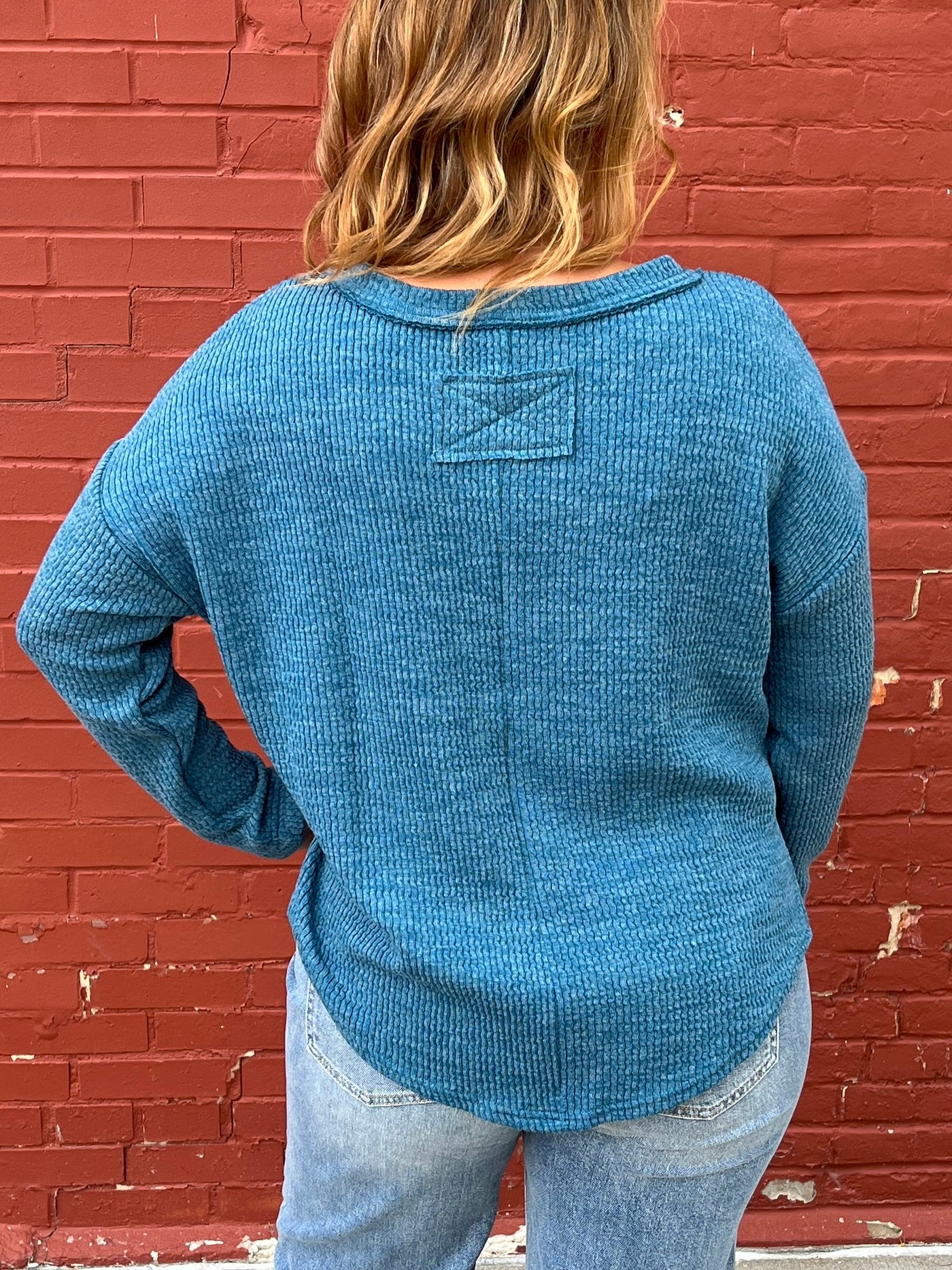 Dusty Teal Henley