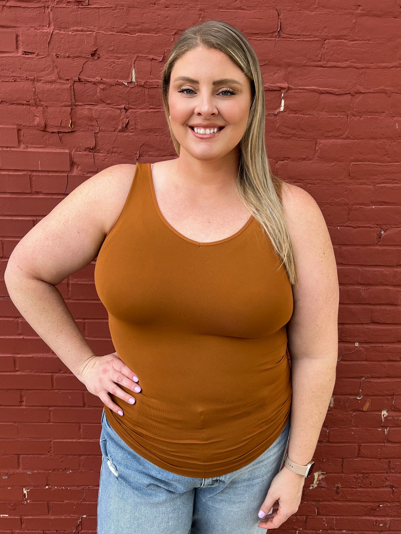 Reversible Layer Tank - Caramel