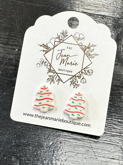 Handmade Clay Stud Holiday Earrings