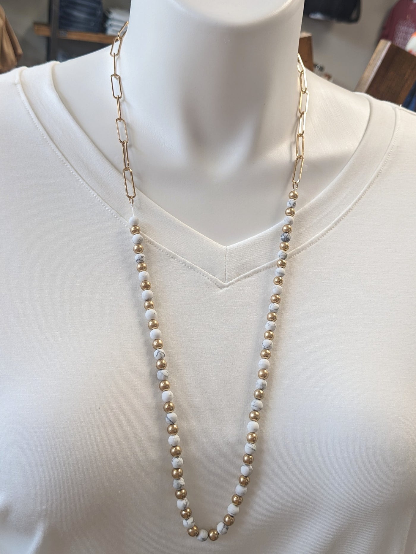 Chain & Beaded Necklace