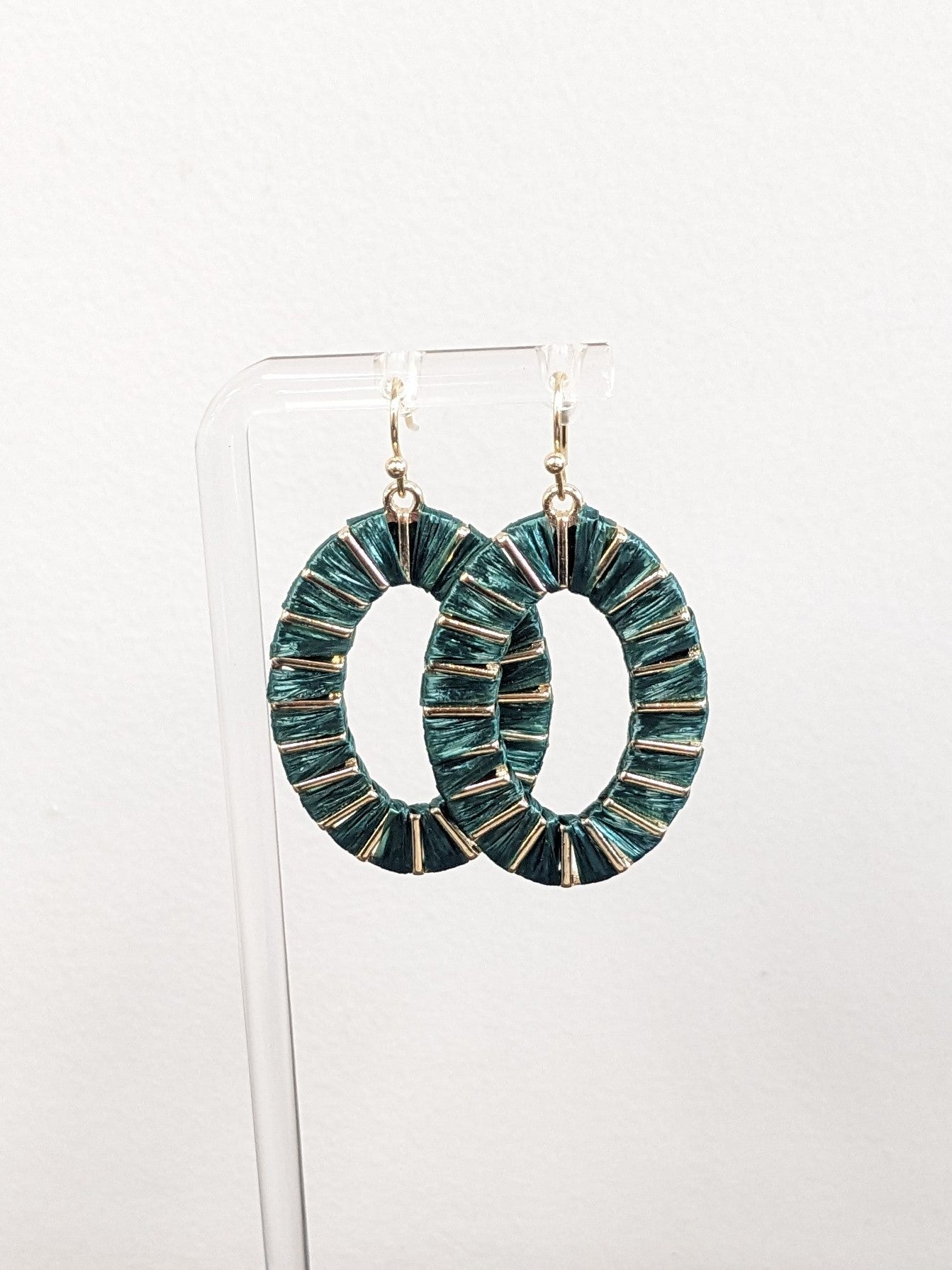 Oval Raffia Earrings