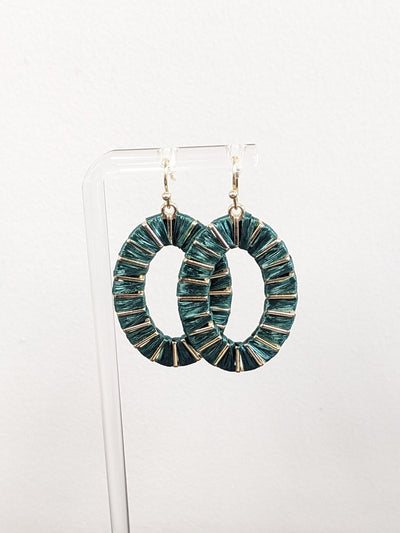 Oval Raffia Earrings