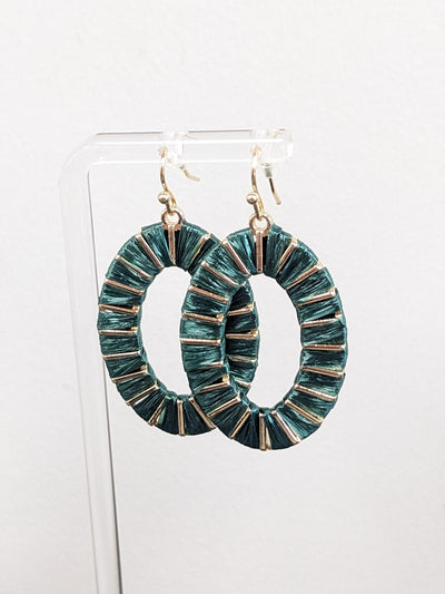 Oval Raffia Earrings